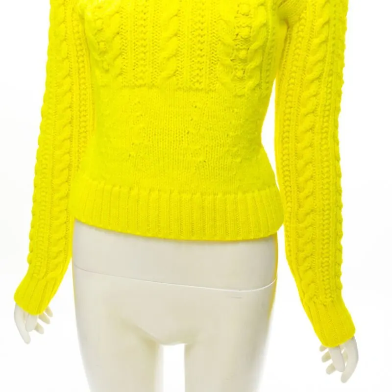 PHILOSOPHY DI LORENZO SERAFINI Yellow Cable Sweater Yellow Wool Never worn - Back View