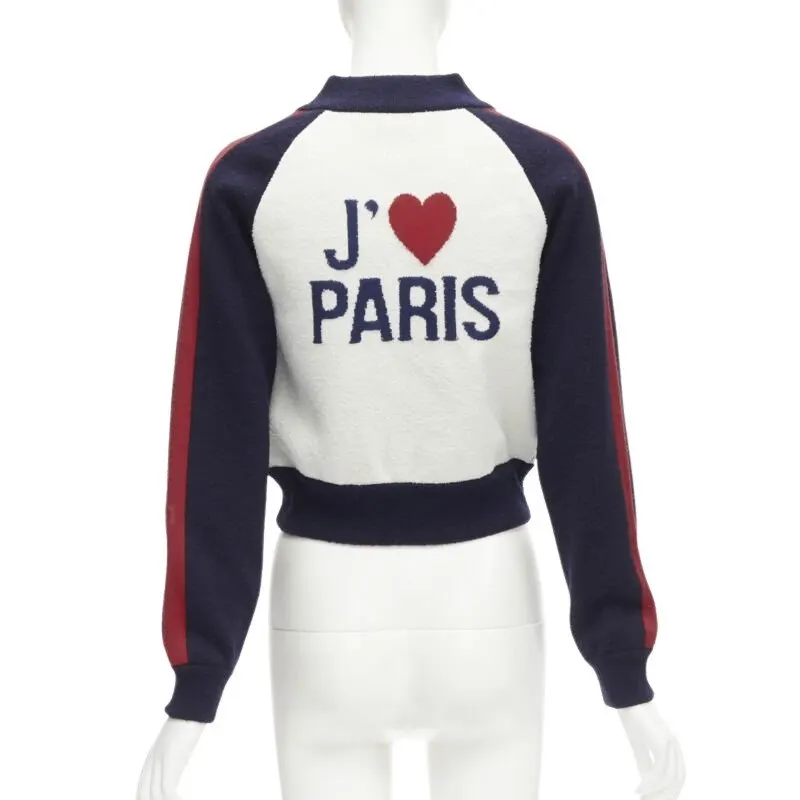 Dior Paris Track Jacket Navy Wool Never worn - Front View