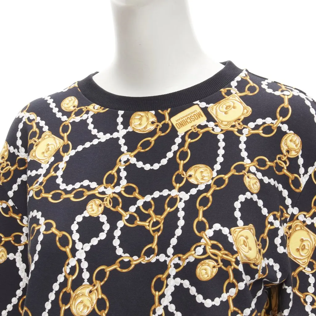 Moschino Teddy Chain Sweatshirt Black Cotton Very good - Back View
