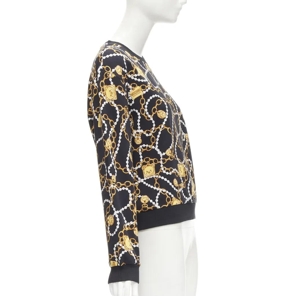 Moschino Teddy Chain Sweatshirt Black Cotton Very good - Model View
