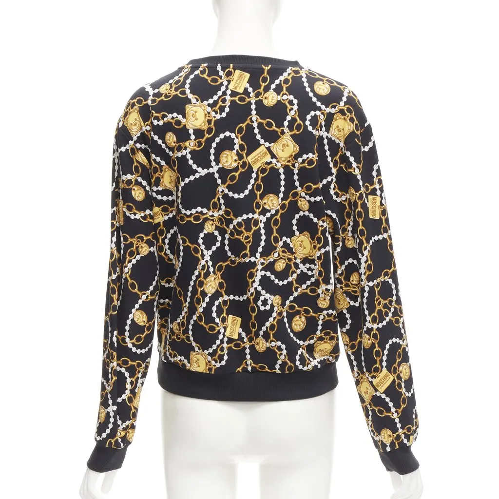 Moschino Teddy Chain Sweatshirt Black Cotton Very good - Box View