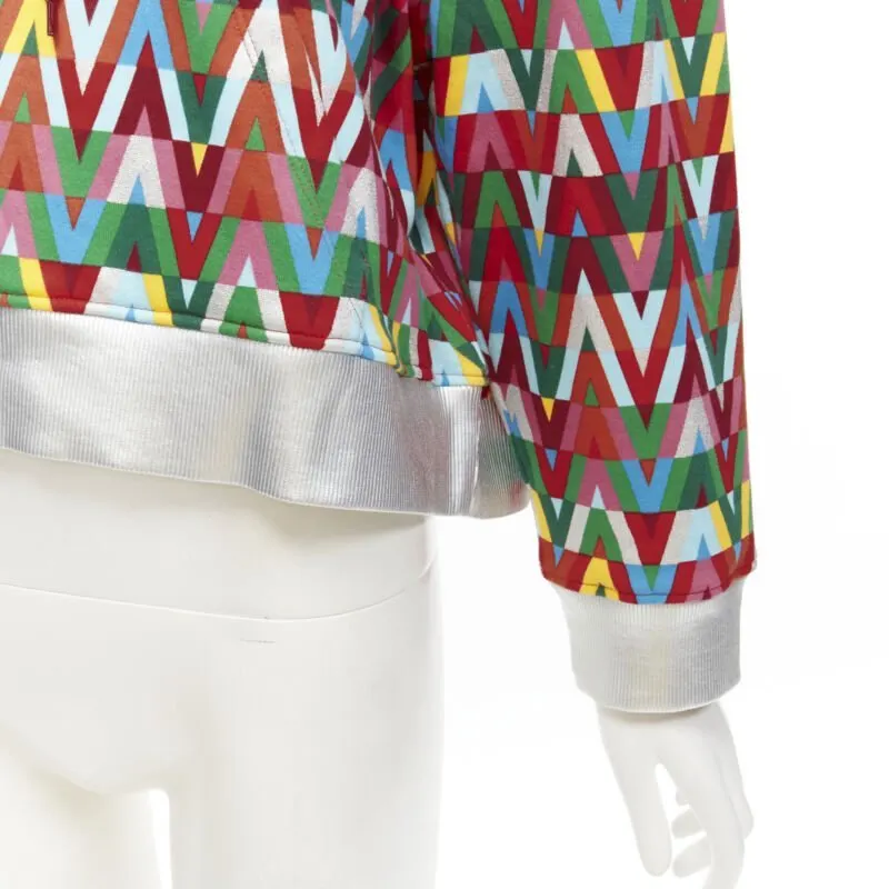 Valentino Silver Foil Hoodie MultiColor Cotton Never worn - Back View