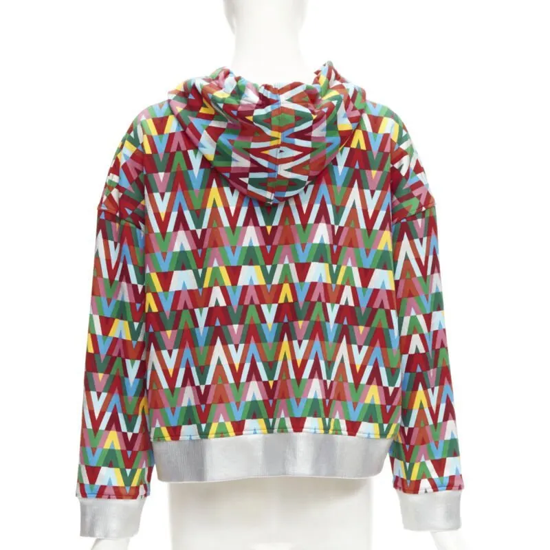 Valentino Silver Foil Hoodie MultiColor Cotton Never worn - Box View