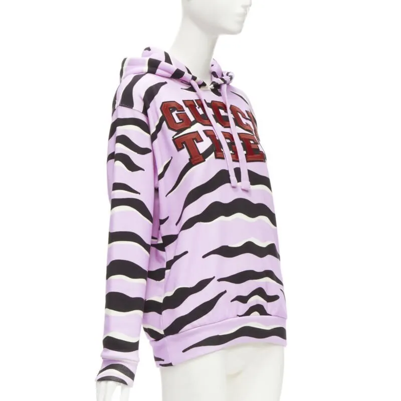 Gucci Tiger Patch Hoodie Purple Cotton Never worn - Inside View