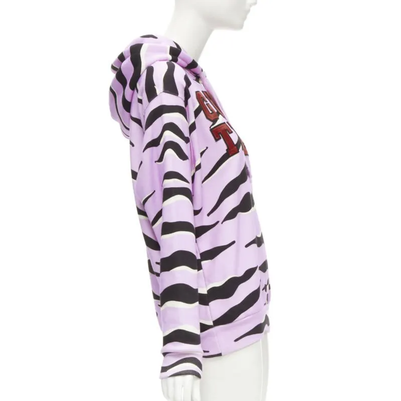Gucci Tiger Patch Hoodie Purple Cotton Never worn - Model View