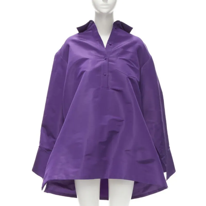 Valentino 3D Oversized Shirt Purple Silk Never worn - Back View