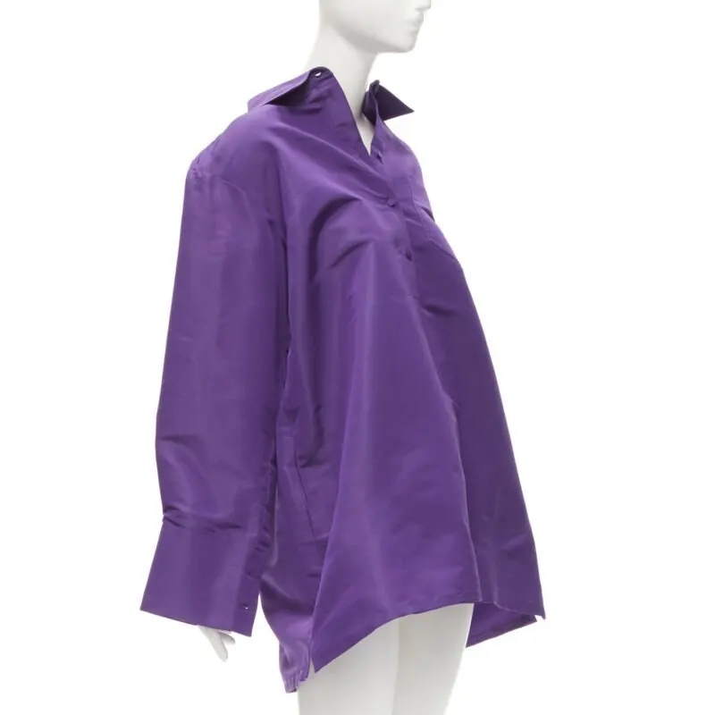 Valentino 3D Oversized Shirt Purple Silk Never worn - Inside View