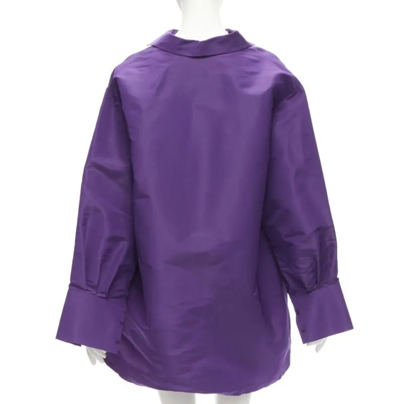 Valentino 3D Oversized Shirt Purple Silk Never worn - Model View