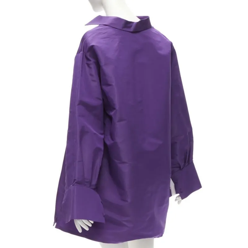 Valentino 3D Oversized Shirt Purple Silk Never worn - Box View