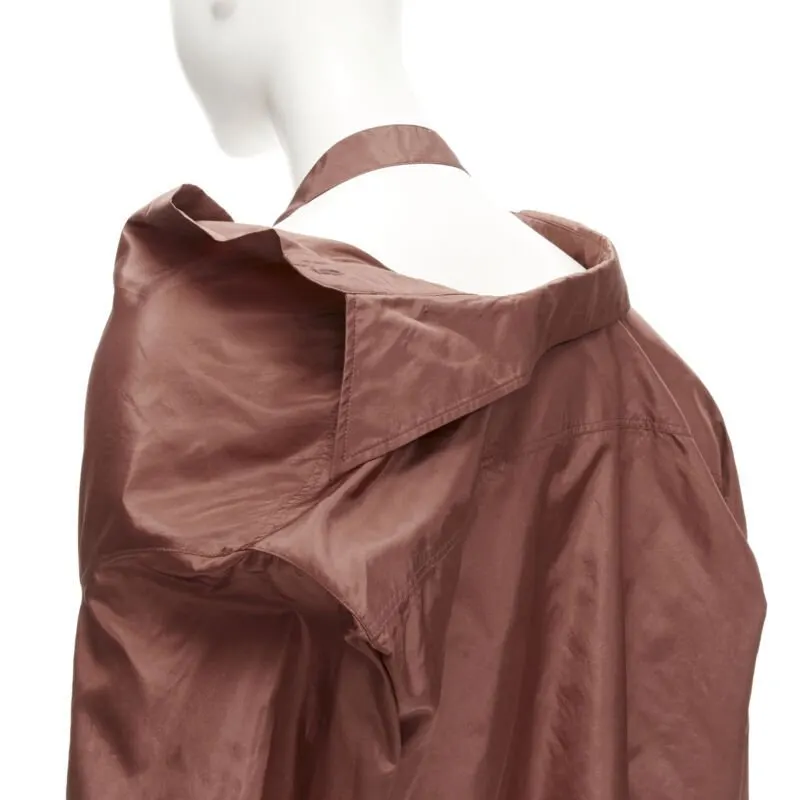 Valentino Wide Collar Shirt Brown Silk Never worn - Back View