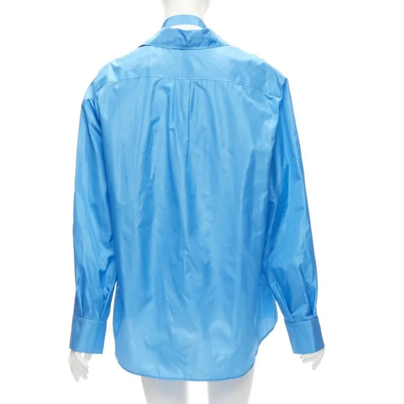 Valentino Relaxed Tie Shirt Blue Silk Never worn - Box View