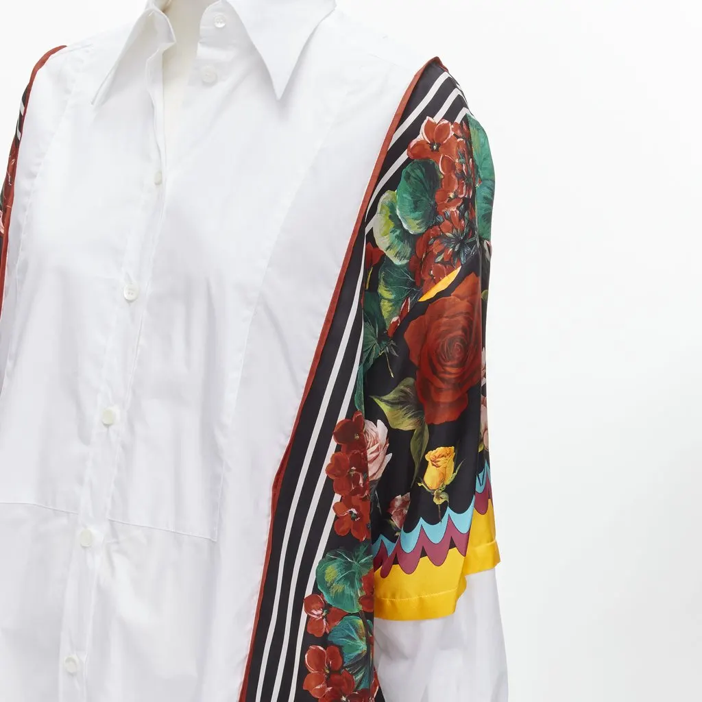 Dolce & Gabbana Floral Insert Shirt White Cotton Never worn - Back View