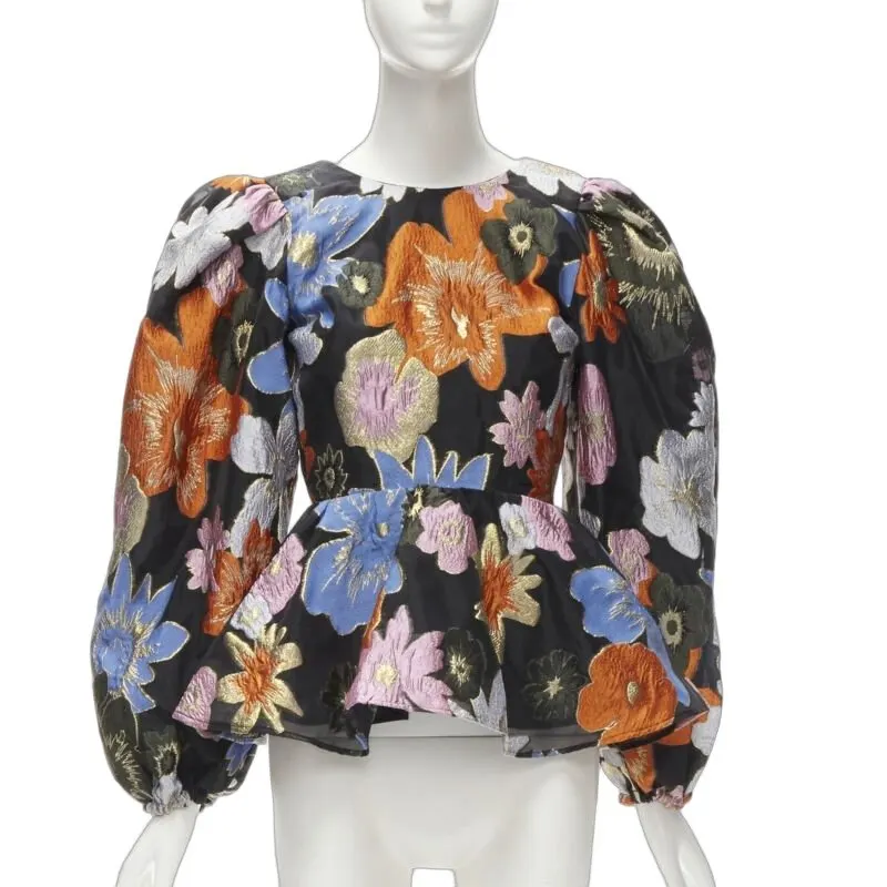 Stine Goya Floral Jacquard Top MultiColor Polyester Never worn - Front View