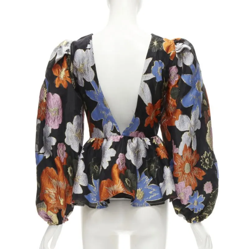 Stine Goya Floral Jacquard Top MultiColor Polyester Never worn - Box View
