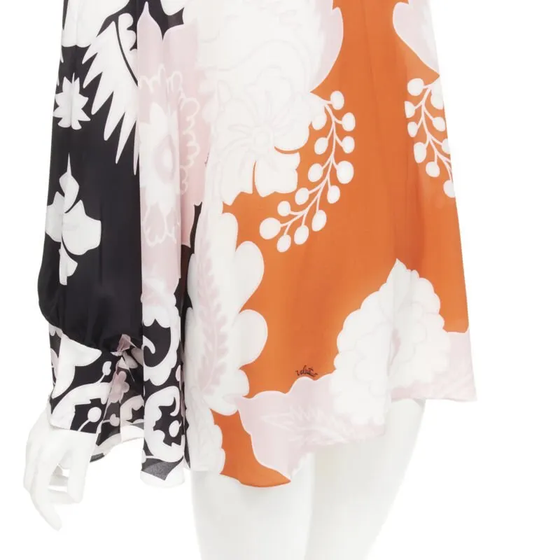 Valentino Floral Print Shirt Orange Silk Never worn - Back View
