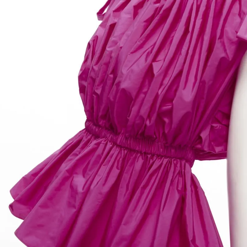 Alexander McQueen Crinkled Bow Top Pink Polyester Never worn - Back View