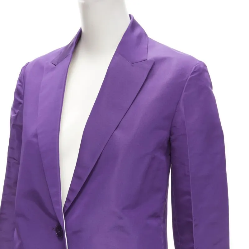 Valentino Silk Drawstring Blazer Purple Silk Never worn - Back View