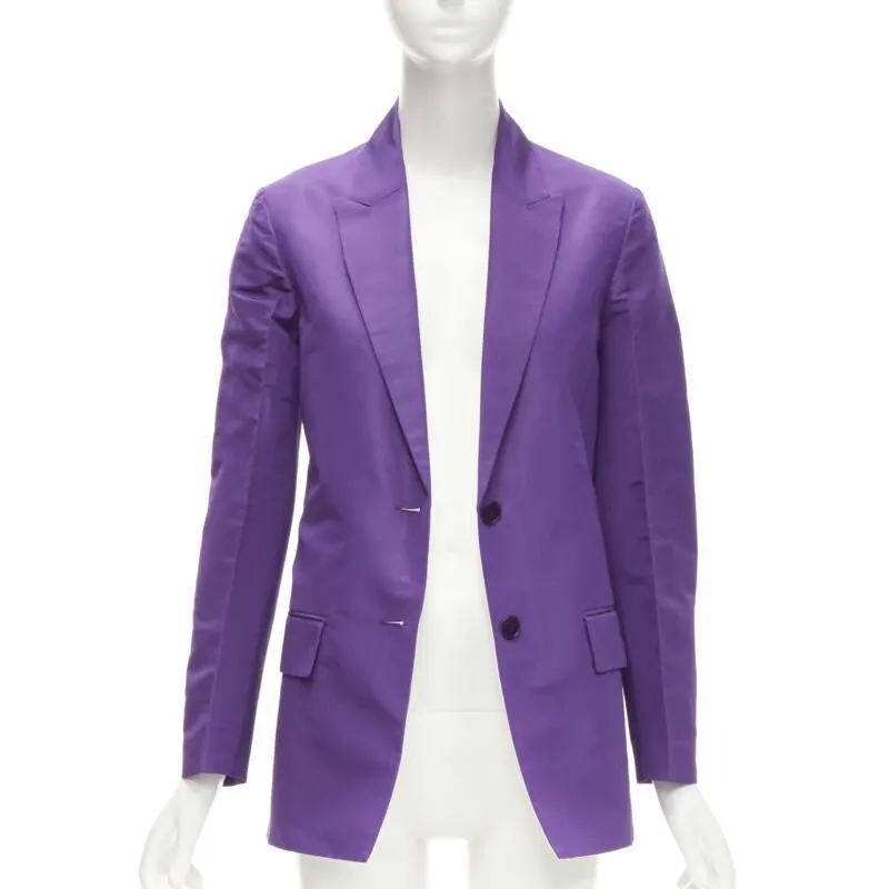 Valentino Silk Drawstring Blazer Purple Silk Never worn - Inside View