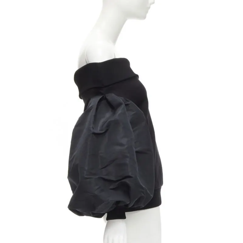 Alexander McQueen Puff Sleeve Sweater Black Cotton Never worn - Model View