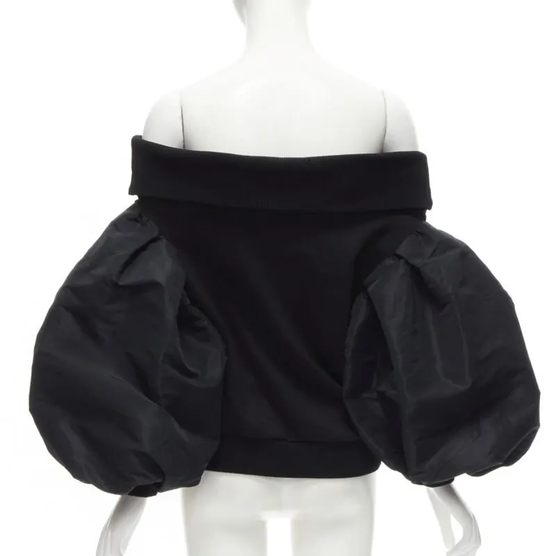 Alexander McQueen Puff Sleeve Sweater Black Cotton Never worn - Box View