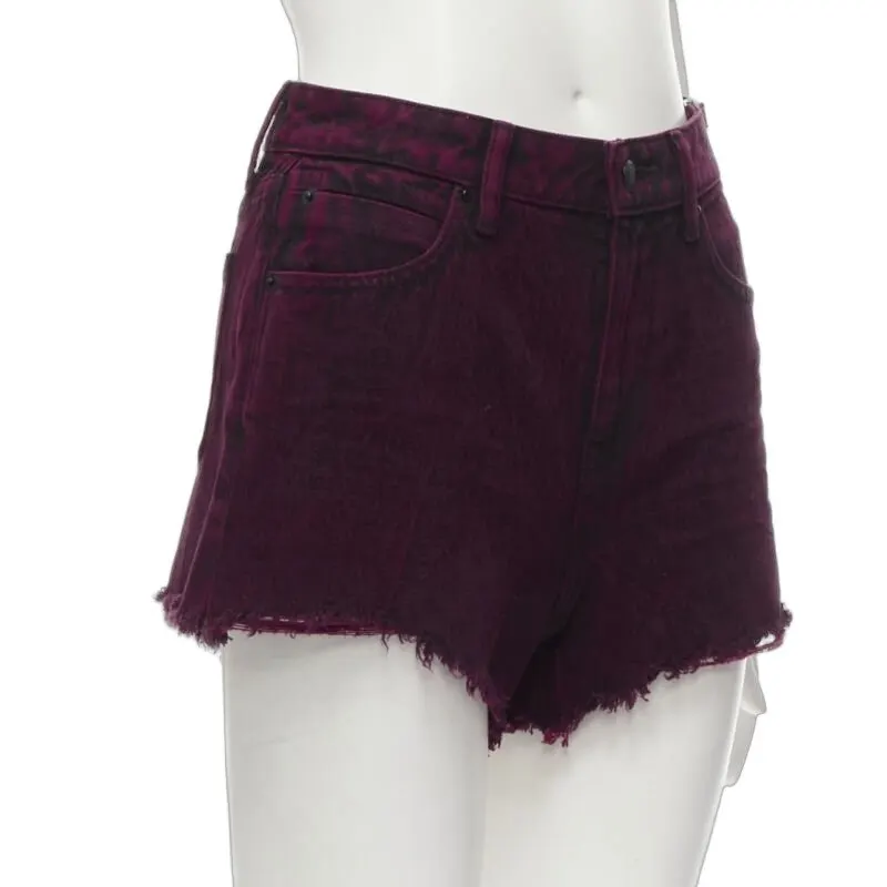 Alexander Wang Berry Denim Shorts Pink Cotton Never worn - Front View