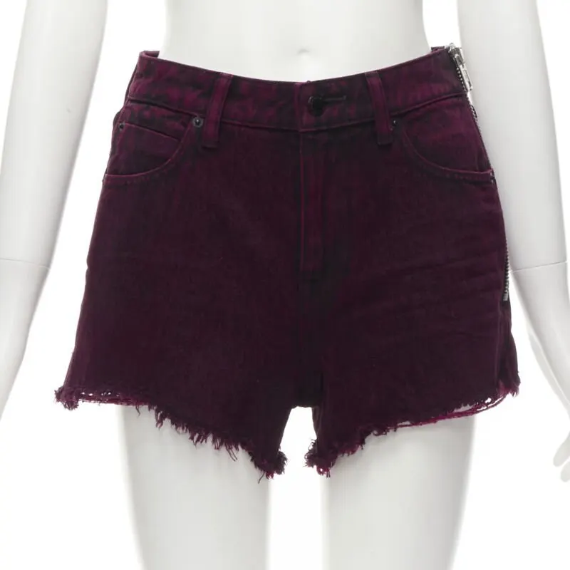 Alexander Wang Berry Denim Shorts Pink Cotton Never worn - Inside View