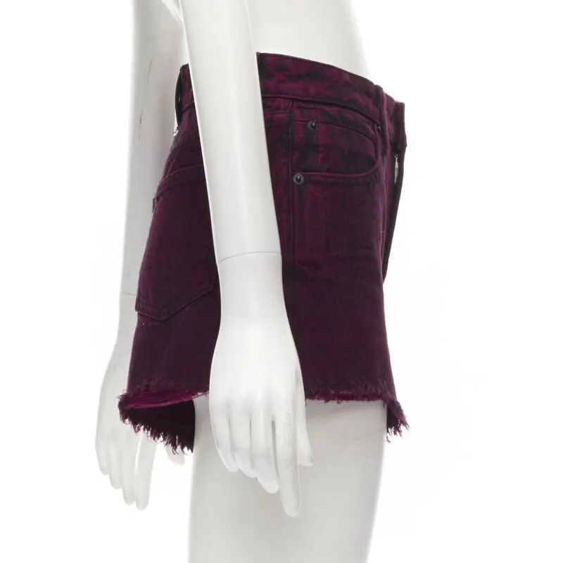 Alexander Wang Berry Denim Shorts Pink Cotton Never worn - Model View