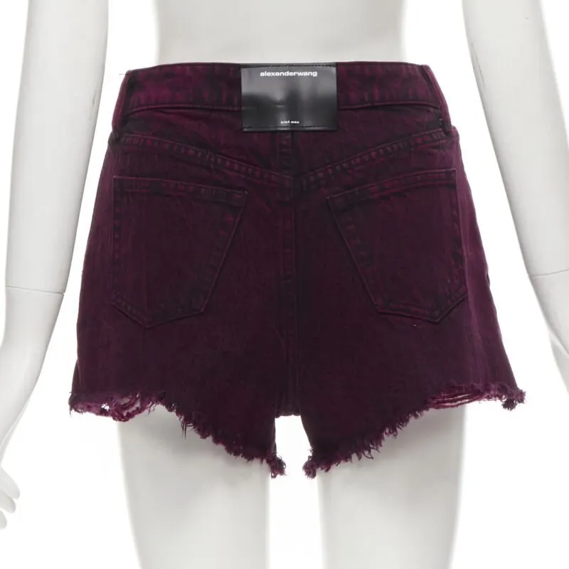 Alexander Wang Berry Denim Shorts Pink Cotton Never worn - Box View