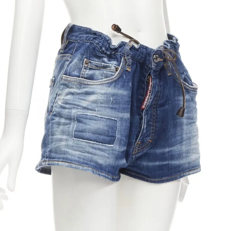 Dsquared2 Logo Bloomer Shorts Blue Cotton Never worn - Inside View