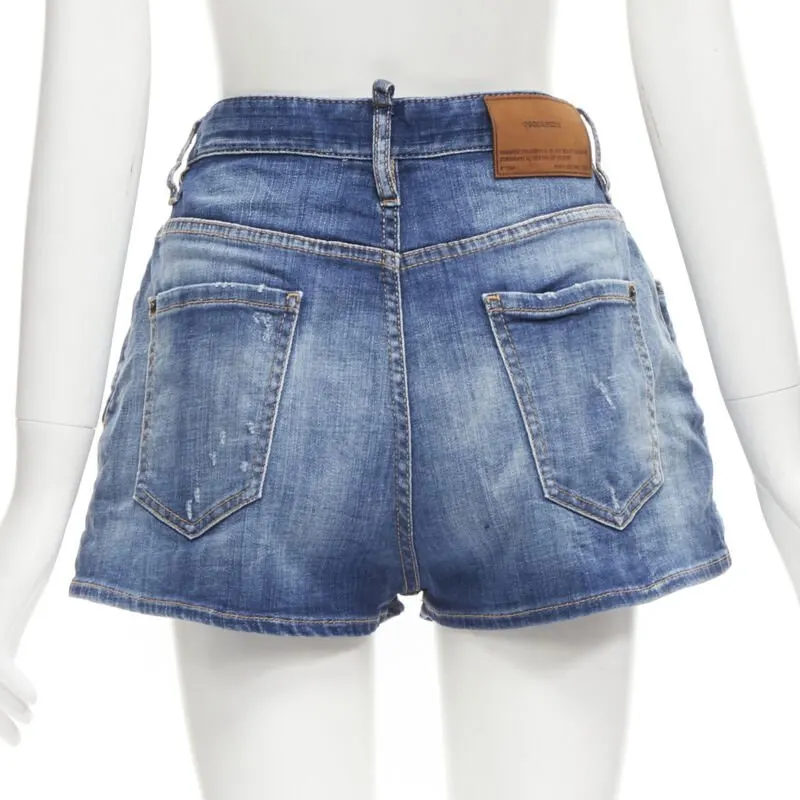 Dsquared2 Logo Bloomer Shorts Blue Cotton Never worn - Box View