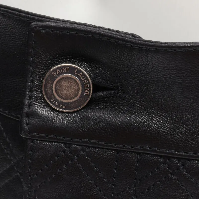 Saint Laurent Quilted Leather Shorts Black Leather Never worn - Back View