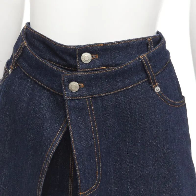 Alexander McQueen Layered Denim Shorts Blue Cotton Never worn - Back View