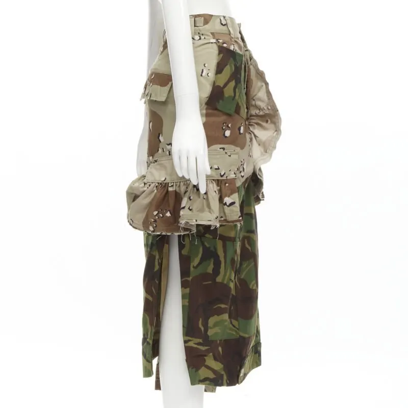 Preen Camo Cargo Skirt Green Cotton Never worn - Model View