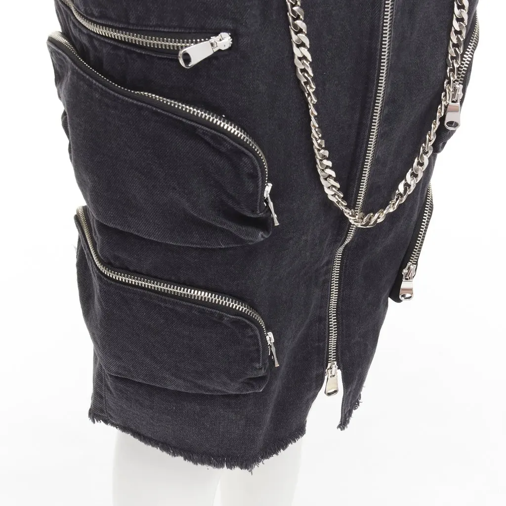 Faith Connexion Punk Chain Skirt Black Cotton Never worn - Back View