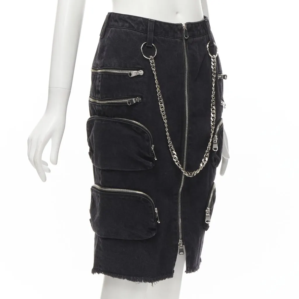 Faith Connexion Punk Chain Skirt Black Cotton Never worn - Inside View
