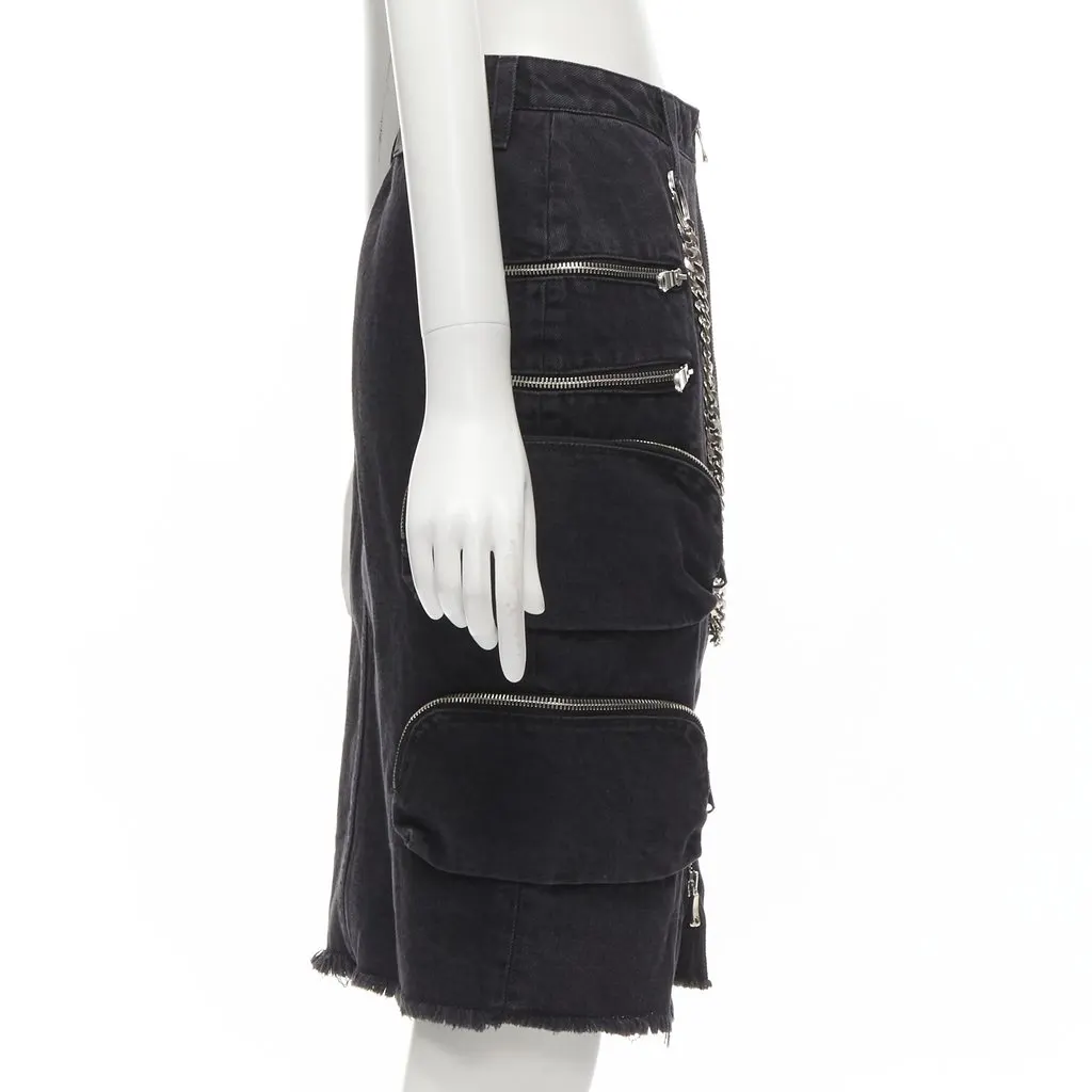 Faith Connexion Punk Chain Skirt Black Cotton Never worn - Model View