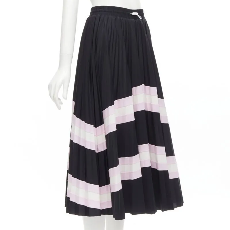 Valentino Patchwork Pleated Skirt Pink Polyamide Never worn - Inside View