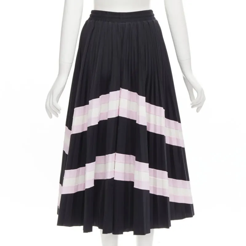 Valentino Patchwork Pleated Skirt Pink Polyamide Never worn - Box View
