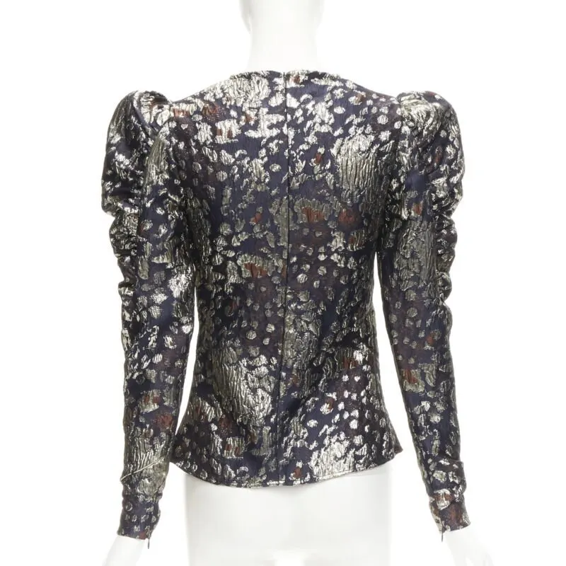 By Malene Birger Jacquard Puff Top Black Polyester Never worn - Box View