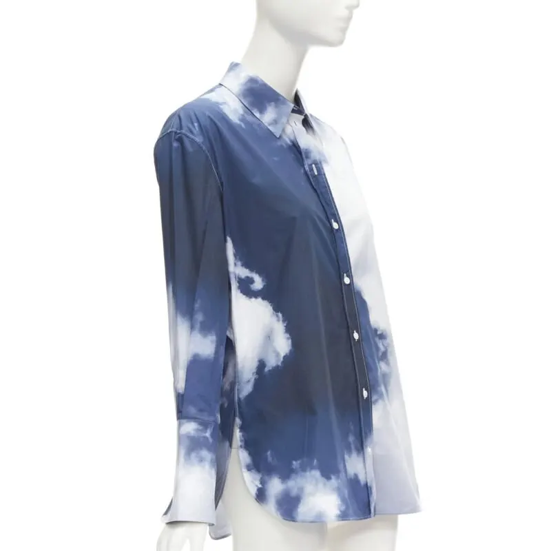 Alexander McQueen Cloud Button Shirt Blue Cotton Never worn - Inside View