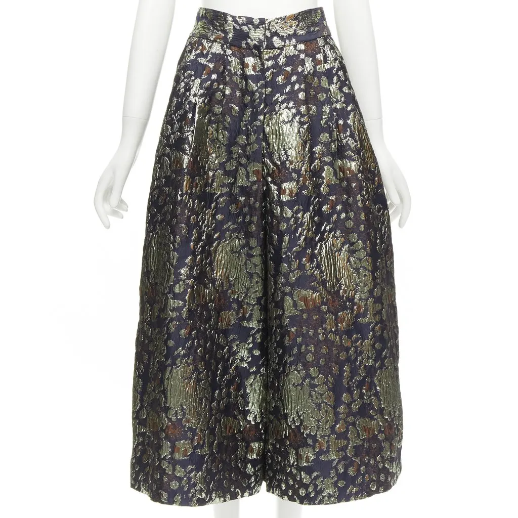 By Malene Birger Gold Brocade Culottes Gold Polyester Never worn - Front View