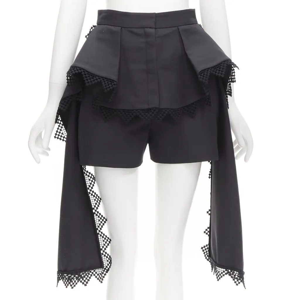 Alexander McQueen Peplum Layer Shorts Black Never worn - Front View