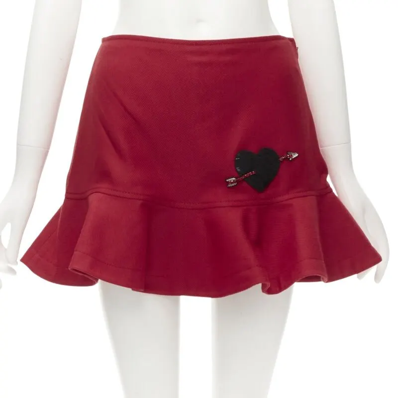Valentino Heart Flared Shorts Red Polyester Never worn - Front View