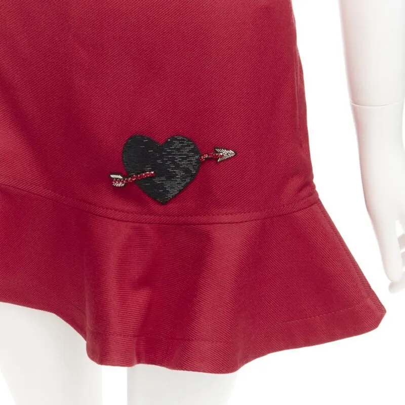Valentino Heart Flared Shorts Red Polyester Never worn - Back View