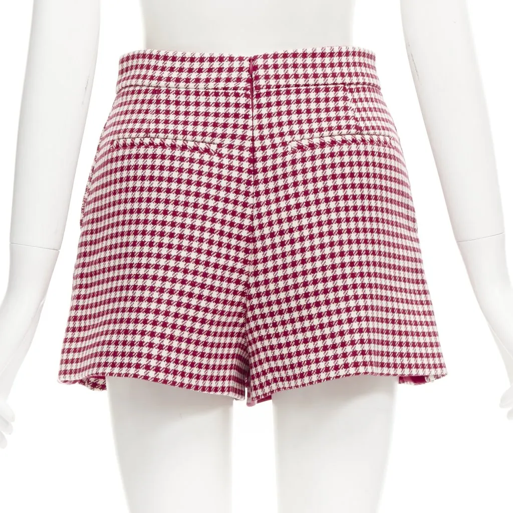 Red Valentino Gingham Skorts Skirt Red Wool Never worn - Box View