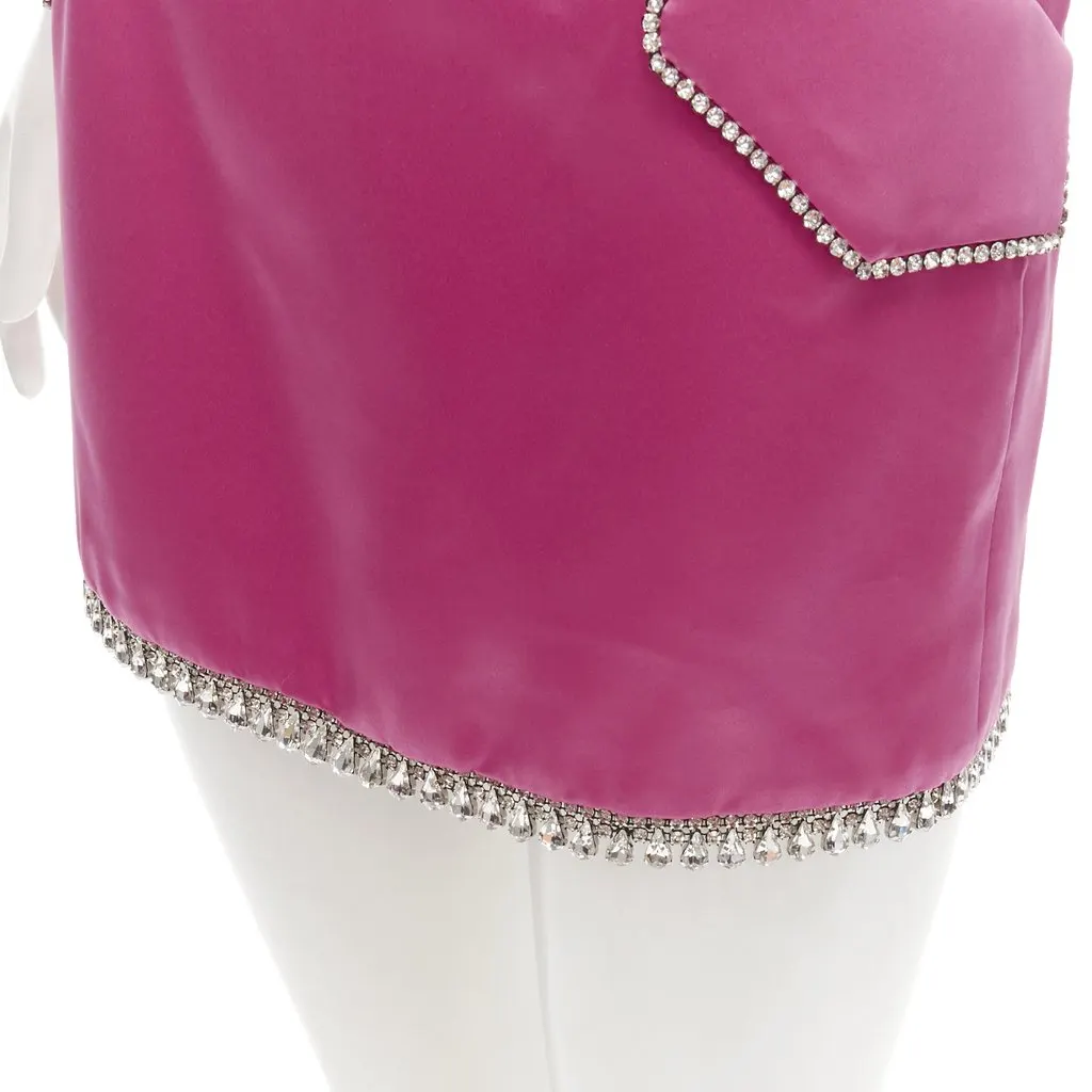 Giuseppe Di Morabito Crystal Satin Skirt Pink Polyester Never worn, with tag - Back View