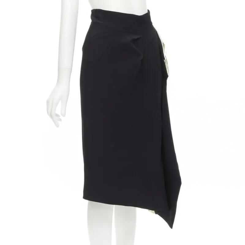 Maticevski Gold Foil Midi Skirt Black Viscose Very good - Inside View