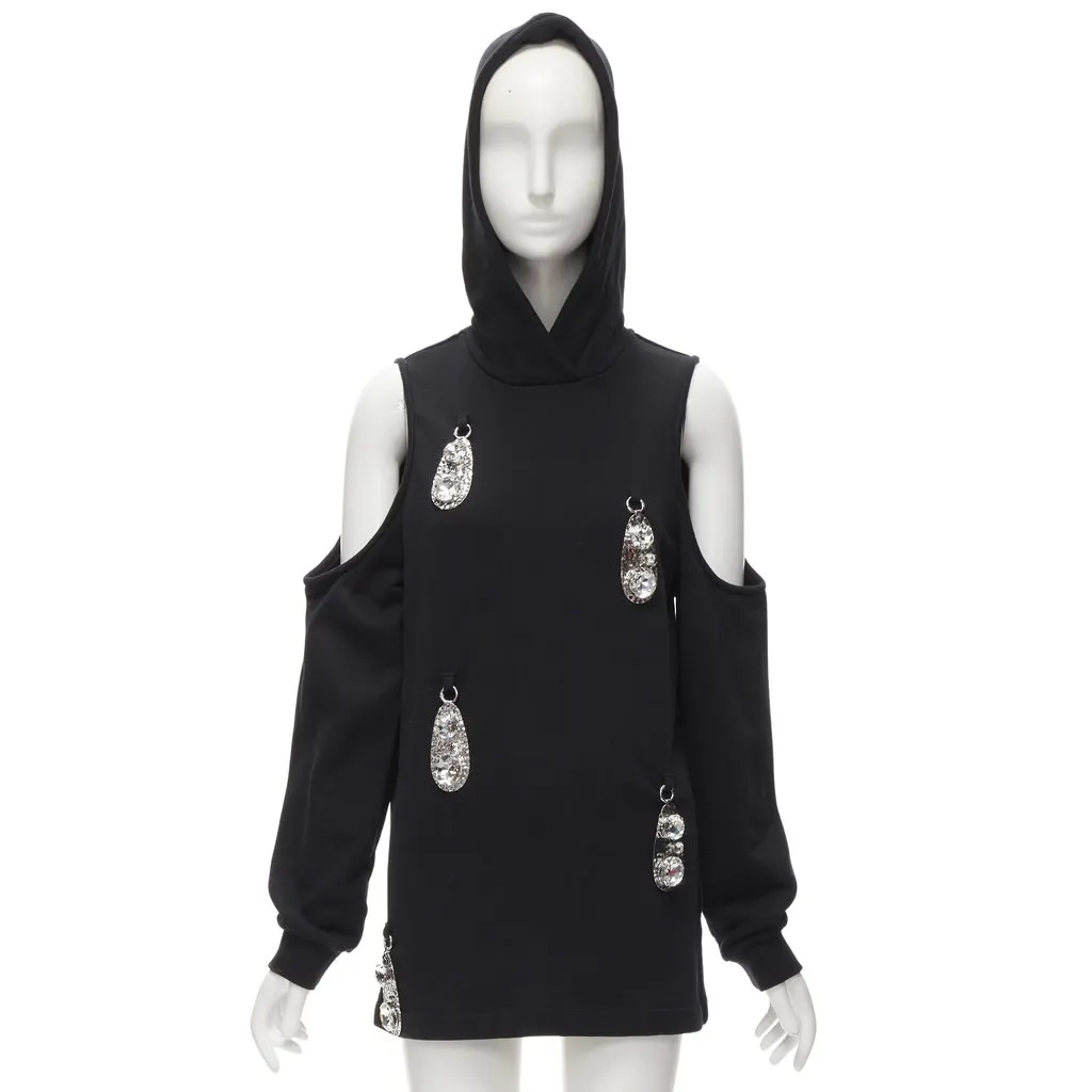 Area Pendant Cold Shoulder Black Cotton Never worn - Front View