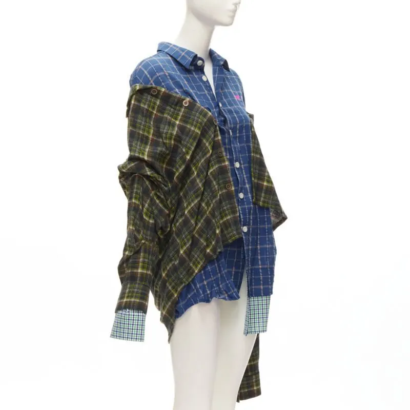Natasha Zinko Plaid Grunge Shirt MultiColor Never worn - Inside View