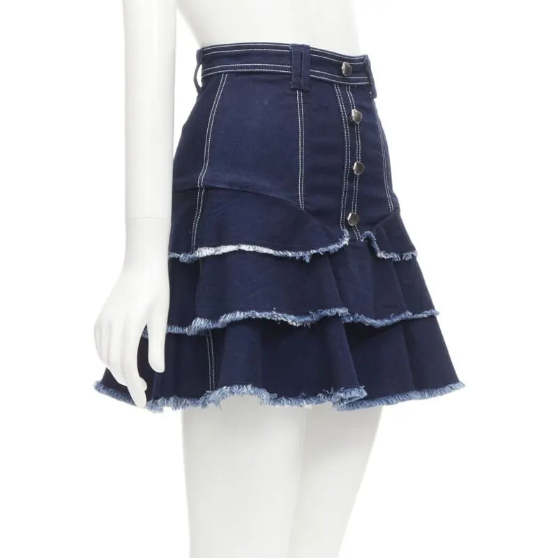 Aje Frayed Denim Skirt Blue Polyester Never worn - Inside View